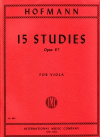 Hofmann Studies (15) Op87 Viola Sheet Music Songbook