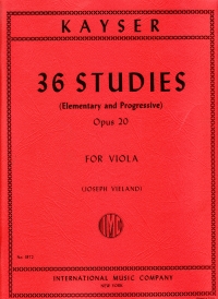 Kayser Studies (36) Op20 Viola Sheet Music Songbook