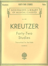 Kreutzer Studies (42) Viola Sheet Music Songbook