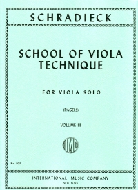 Schradieck School Of Viola Technique Vol 3 Sheet Music Songbook
