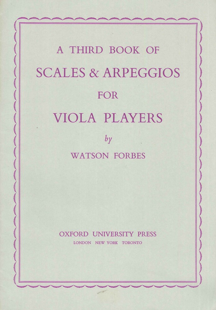 Third Book Of Scales & Arpeggios Forbes Viola Sheet Music Songbook