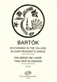 Bartok Evening In Village/slovak Peasant Dance Vla Sheet Music Songbook