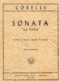 Corelli Sonata (la Follia) Op5 No 12 Viola Sheet Music Songbook