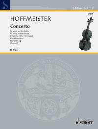 Hoffmeister Concerto Bb Viola & Piano Reduction Sheet Music Songbook
