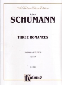 Schumann Romances (3) Op94 Viola Sheet Music Songbook
