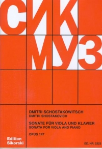 Shostakovich Sonata Op147 Viola Sheet Music Songbook