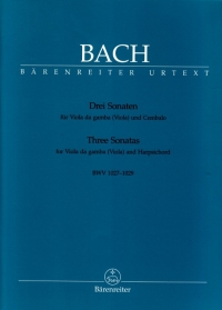 Bach Sonatas (3) Bwv1027-1029 Viola Da Gamba Sheet Music Songbook
