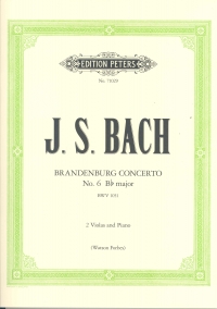 Bach Brandenburg Concerto No 6 2 Violas & Piano Sheet Music Songbook