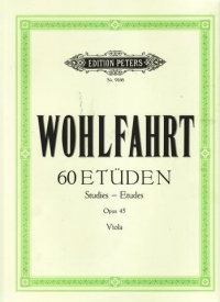 Wohlfahrt 60 Studies Op45 (ed Spindler) Viola Sheet Music Songbook