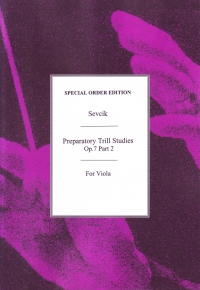 Sevcik Op7 Pt 2 Prep Trill Studies 2nd-6th Viola Sheet Music Songbook