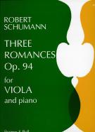 Schumann Romances (3) Op94 Viola & Piano Sheet Music Songbook