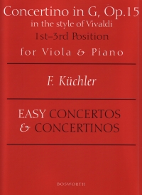Kuchler Concertino Op15 G Viola & Piano Sheet Music Songbook
