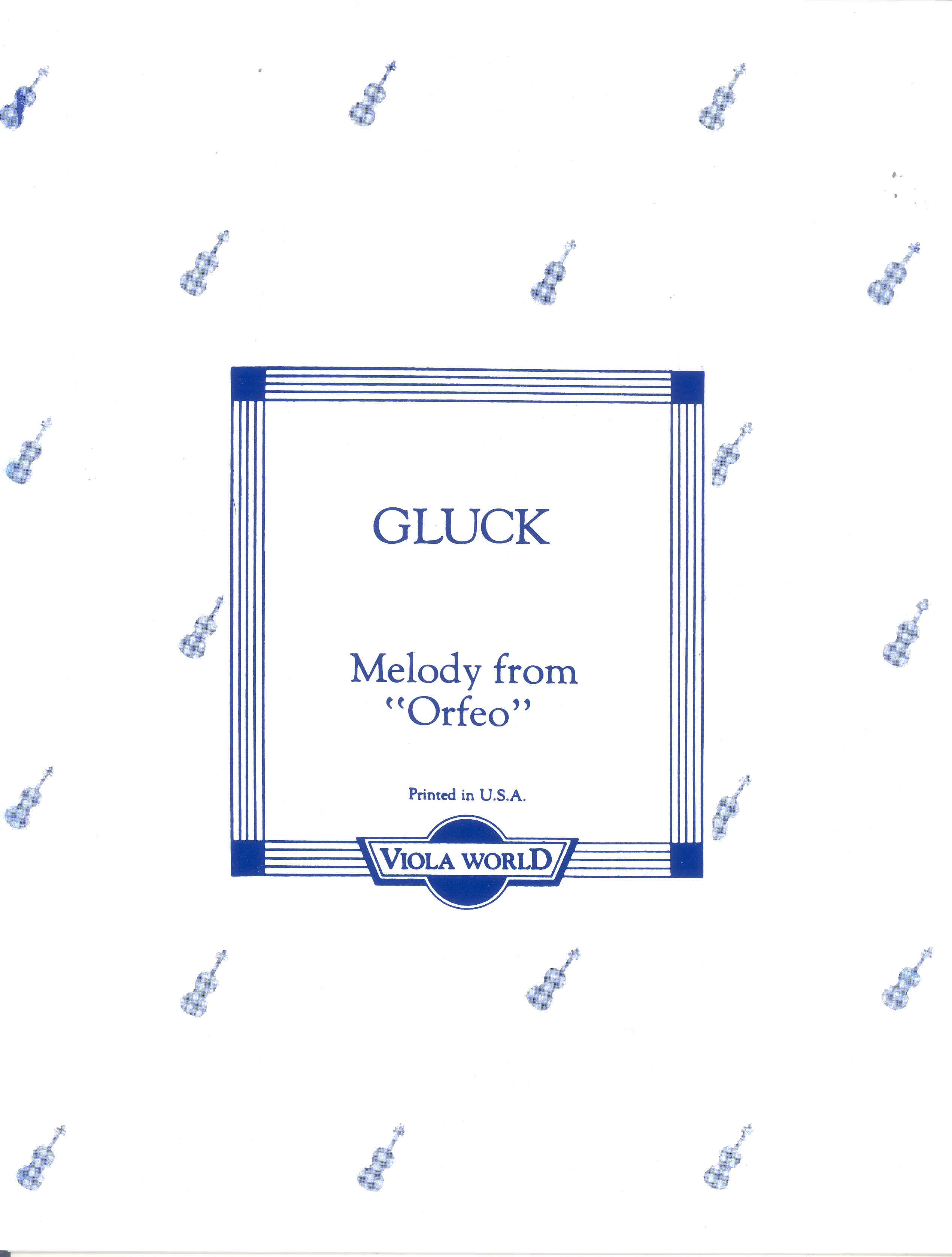 Gluck Melody (orfeo & Euridice) Arnold Viola Sheet Music Songbook