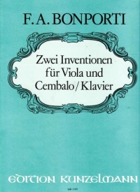 Bonporti Two Inventions Viola Sheet Music Songbook