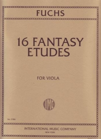 Fuchs 16 Fantasy Etudes Viola Sheet Music Songbook