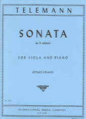 Telemann Sonata Amin Viola & Piano Sheet Music Songbook