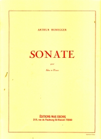 Honegger Sonata Viola & Piano Sheet Music Songbook