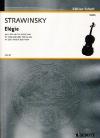 Stravinsky Elegie For Viola Or Violin Sheet Music Songbook