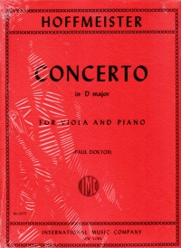 Hoffmeister Concerto Dmajor Viola & Piano Sheet Music Songbook