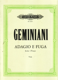 Geminiani Adagio & Fugue Eb For Viola Solo Sheet Music Songbook