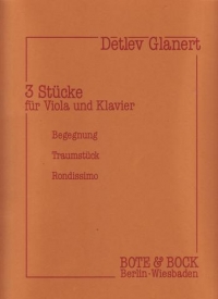 Glanert 3 Pieces Op1 Viola Sheet Music Songbook