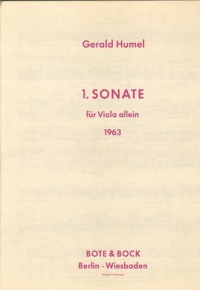 Humel Sonata No 1 Viola Sheet Music Songbook