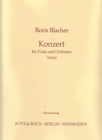 Blacher Viola Concerto Viola Sheet Music Songbook