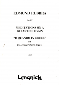Rubbra Meditation On A Byzantine Hymn Viola Solo Sheet Music Songbook