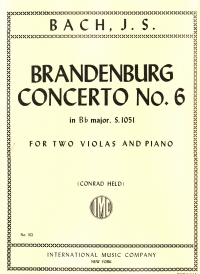 Bach Brandenburg Concerto No 6 2 Violas & Piano Sheet Music Songbook