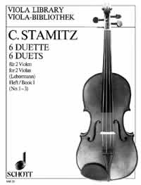 Stamitz 6 Duets Vol 1 1-3 Viola Sheet Music Songbook