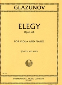 Glazunov Elegy Op44 Viola & Piano Sheet Music Songbook
