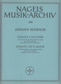 Schenck Sonata D Op9/1 From Lecho Du Danube Viola Sheet Music Songbook