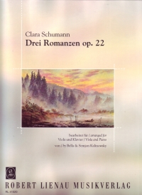 Schumann C Three Romances Kalinowsky Viola & Piano Sheet Music Songbook