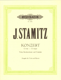 Stamitz Concerto G Viola & Piano Sheet Music Songbook