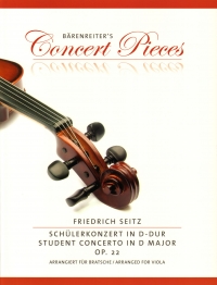 Seitz Student Concerto D Op22 Arranged Viola Sheet Music Songbook