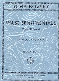 Tchaikovsky Valse Sentimentale Op51 No6 Viola/pf Sheet Music Songbook