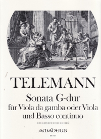 Telemann Sonata G Maj Twv 41:g6 Viola Da Gamba/bc Sheet Music Songbook
