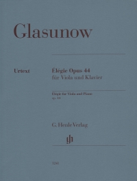 Glazunov Elegie Op44 Viola & Piano Sheet Music Songbook