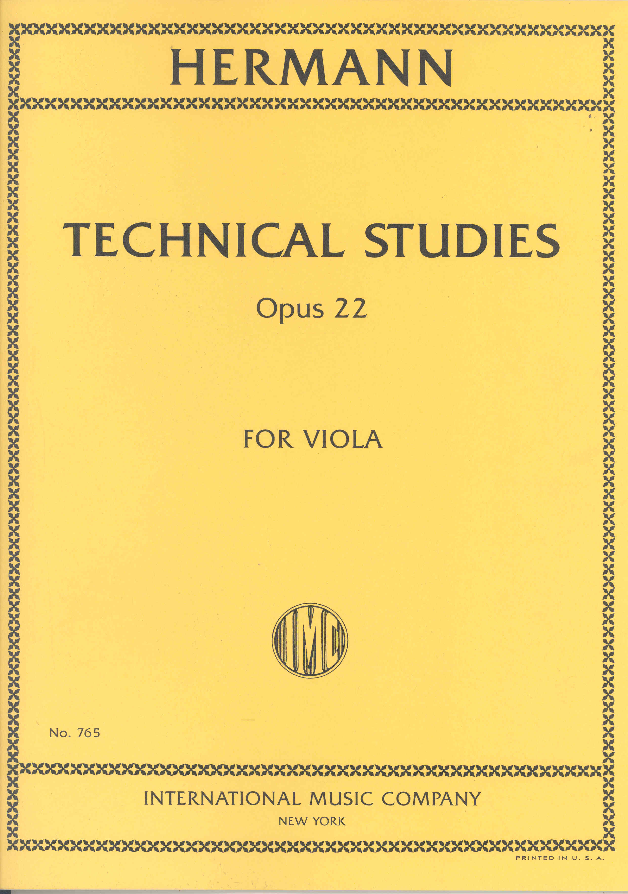 Hermann Technical Studies Op22 Viola Sheet Music Songbook