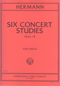 Hermann Six Concert Studies Op18 Viola Sheet Music Songbook