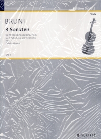 Bruni 3 Sonatas Op27 2 Violas (viola & Cello) Sheet Music Songbook