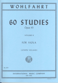 Wohlfahrt 60 Studies Op45 Vol 2 Viola Solo Sheet Music Songbook