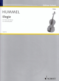 Hummel Elegie Nach Op103b Viola & Piano Sheet Music Songbook