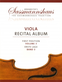 Viola Recital Album Vol 3 Sassmannshaus Sheet Music Songbook