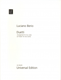 Berio Duetti 2 Violas Sheet Music Songbook
