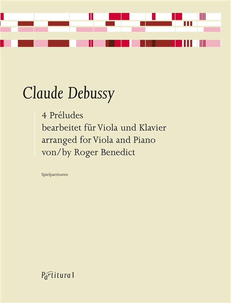 Debussy 4 Preludes Viola & Piano Sheet Music Songbook