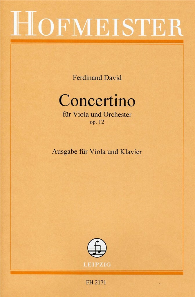David Concertino Op12 Viola & Piano Sheet Music Songbook