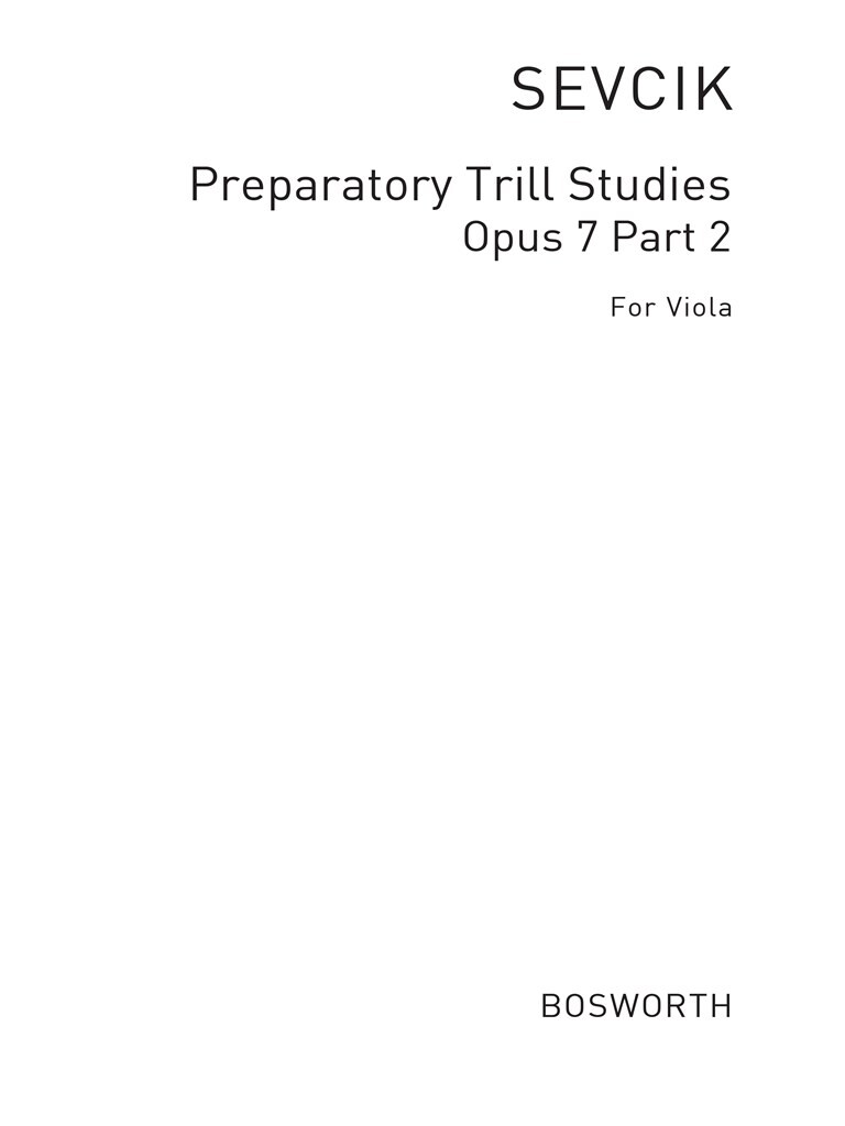 Sevcik Preparatory Trill Studies Op7 Part 2 Viola Sheet Music Songbook