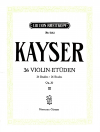 Kayser Studies Op20 Book 3 Violin Sheet Music Songbook