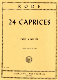 Rode 24 Caprices (galamain) Violin Sheet Music Songbook